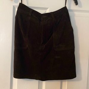 Brown genuine suede mini skirt fully lined